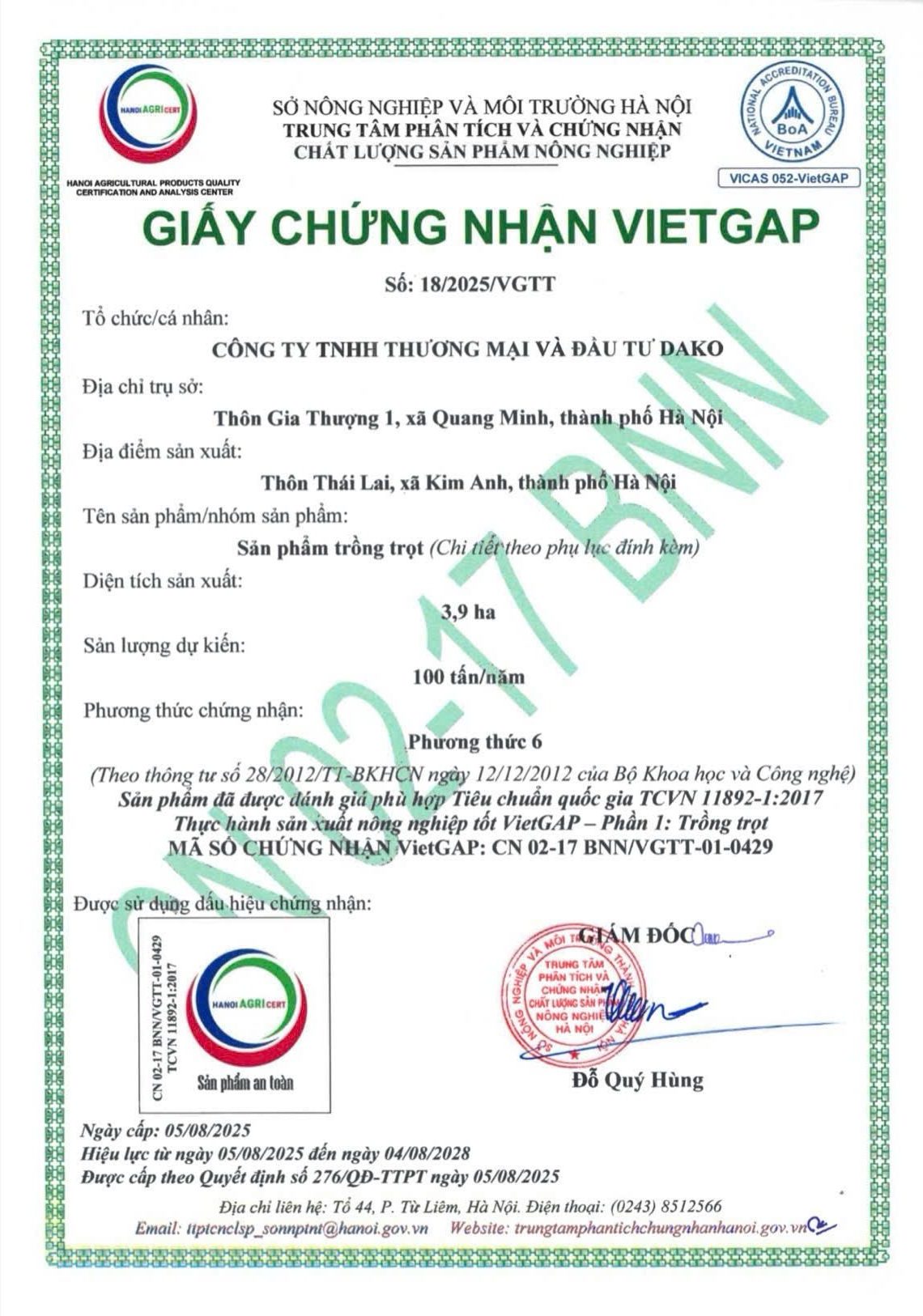 Chứng nhận
